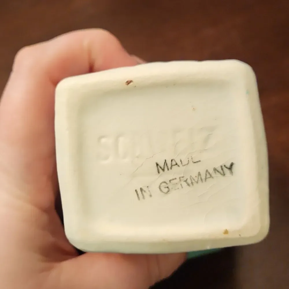 Schweiz Vintage German-Made Stoneware Set of 2 Small Spice Canisters